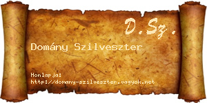 Domány Szilveszter névjegykártya